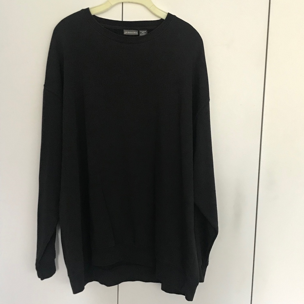 St. John's Bay Black Sweat Crew Top; Men's Big & Tall size: 3XLT